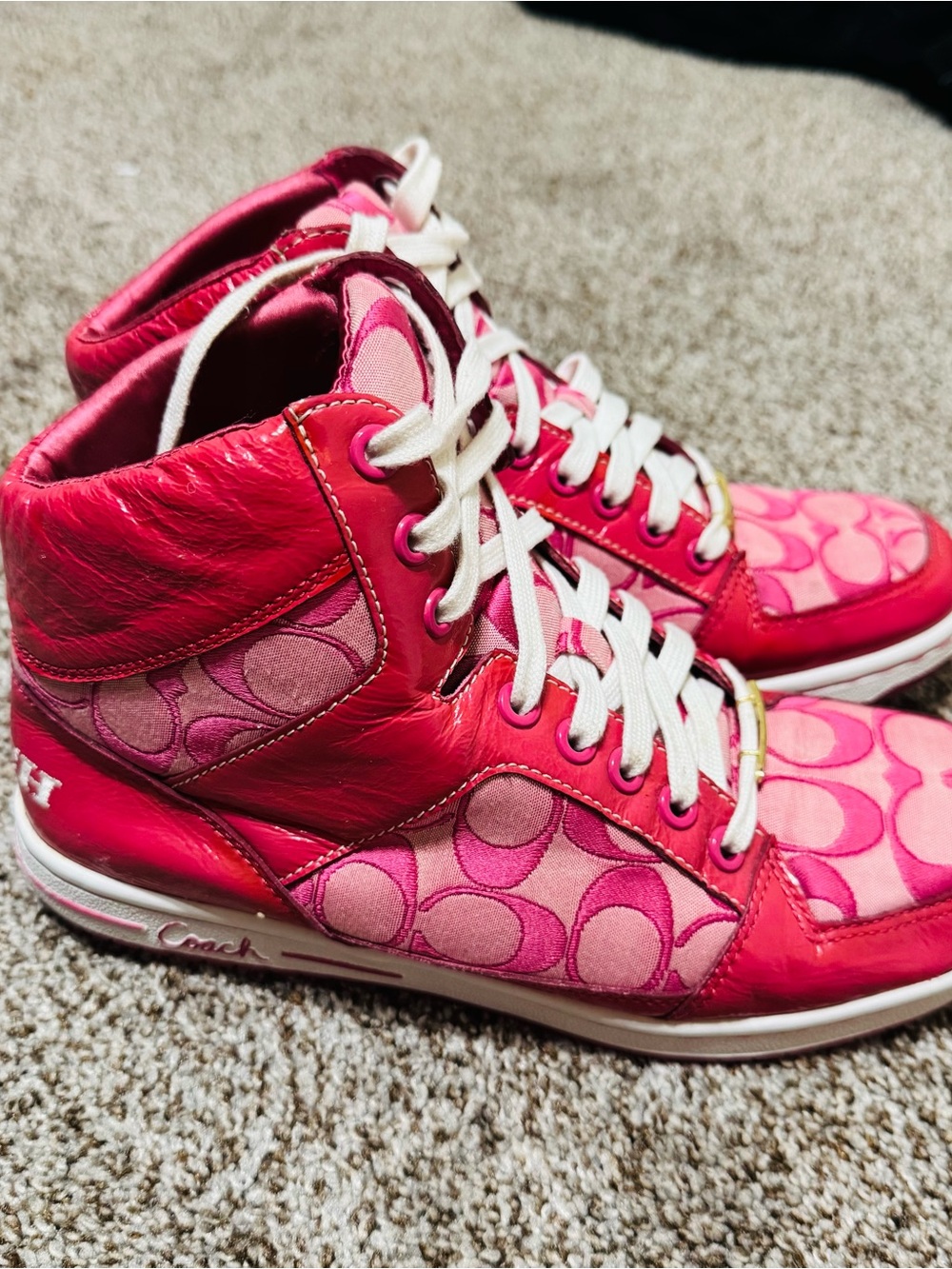 Coach Norra High-Top Sneaker Q388 Women's Sz 9 Signature Shoes F0007 - Picture 2 of 9